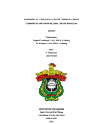 Image of Kontribusi psychological capital terhadap career commitment karyawan milenial di kota Makassar