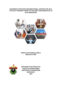 Image of Kontribusi perceived organizational support dan self efficacy terhadap work life balance karyawan staf di kota makassar