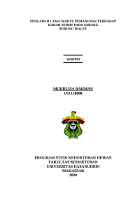 Image of Pengaruh lama waktu pemanenan terhadap kadar nitrit pada sarang burung walet