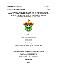 Image of Hubungan indeks prestasi kumulatif (ipk) dengan kecemasan mahasiswa fakultas kedokteran tingkat akhir universitas hasanuddin dalam penyusunan skripsi tahun 2025