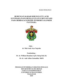 Image of Hubungan kadar serum fatty acid synthase (fasn) dengan status metastatis pada berbagai subtipe penderita kanker payudara