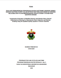 Image of Evaluasi perbandingan pewarnaan khusus histokimia modified giemsa dengan warthin-starry dalam deteksi dan penilaian densitas grading helicobacter pylory menggunakan update sydney system pada gastritis kronik