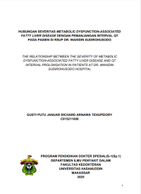 Image of Hubungan severritas metabolic dysfunction-associted fatty liver disease dengan pemanjangan interval qt pada pasien di rsup dr. wahidin sudirohusodo
