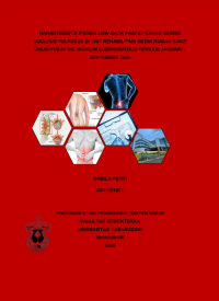 Image of Karakteristik pasien low back pain et causa hernia nuculeus pulposus di unit rehabilitasi medik rumah sakit umum pusat dr. wahidin sudirhusodo periode januari-september 2025