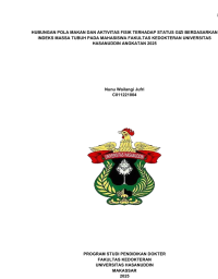 Image of Hubungan pola makan dan aktivitas fisik terhadap status gizi berdasarkan indeks massa tubuh pada mahasiswa fakultas Kedokteran Universitas Hasanuddin angkatan 2025