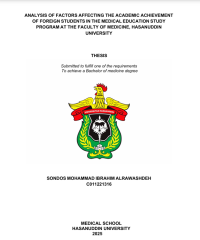 Image of Analysis of factors affecting the academic achievement of foreign students in the medical education study program at the faculty of medicine Hasanuddin University