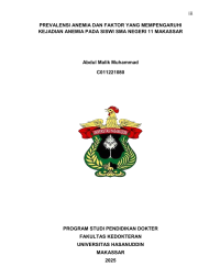 Image of Prevalensi anemia dan faktor yang mempengaruhi kejadian anemia pada siswi SMA negeri 11 Makassar