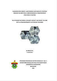 Image of Hubungan bayi berat lahir rendah dan derajat stunting dengan volume ginjal menggunakan ultrasonografi pada anak stunting