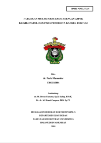 Image of Hubungan mutasi nras exon 2 dengan aspek klinikopatologis pada penderita kanker rektum