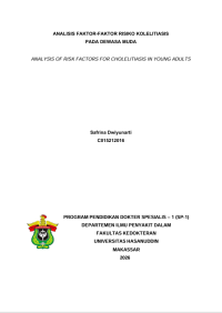 Image of Analisis faktor-faktor risiko kolelitiasis pada dewasa muda