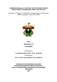 Image of Gambaran HBeAG, ALT,HBV dna pada ibu hamil dengan HBsAG positif di makassar,gowa dan takalar