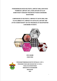 Image of PERBANDINGAN RASIO NEUTROFIL-LIMFOSIT (RNL) DAN RASIO TROMBOSIT-LIMFOSIT (RTL) SEBELUM DAN SETELAH KEMOTERAPI TERHADAP PROGNOSIS PASIEN KARSINOMA NASOFARING