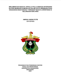 Image of Implemantasi budaya appallu-pallu sebagai intervensi nutrisi berbasis komunitas dalam upaya meningkatkan kesadaran masyarakat terhadap bahaya intervensi di kelurahan kiru-kiru