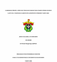 Image of Gambaran profil lipid dan tekanan Darah pada pasien strokdi RSUD lanto Dg. Pasewang Kabuapten Jeneponto periode tahun 2022
