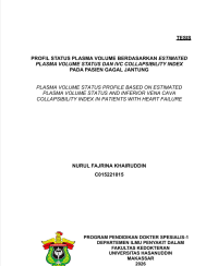Image of Profil status plasma volume berdasarkan estimated plasma volume status dan IVC collapsibility index pada pasien gagal jantung