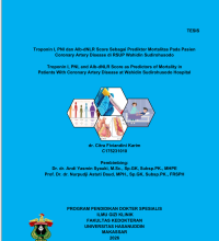 Image of Troponin I, PNI dan alb-dNLR score sebagai prediktor mortalitas pada pasien coronary artery disease di RSUP Wahidin Sudirohusodo