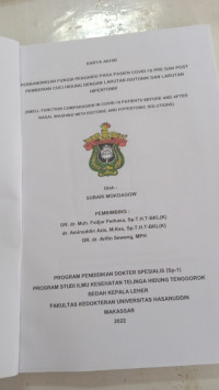 Image of Perbandingan fungsi penghidu pada pasien covid-19 pre dan post pemberian cuci hidung dengan larutan isotonik dan larutan hipertonik