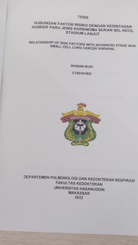 Image of Hubungan faktor risiko dengan kesintasan kanker paru jenis karsinoma bukan sel kecil stadium lanjut