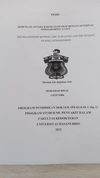 Image of Hubungan antara kadar asam urat dengan severitas osteoartritis lutut