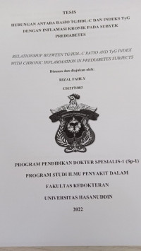 Image of Hubungan antara rasio TG/HDL-C dan indeks TyG dengan inflamasi kronik pada subyek prediabetes