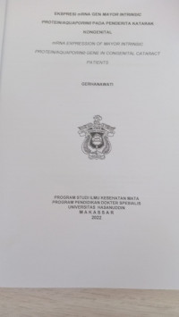 Image of Ekspresi mRNA gen mayor intrinsic protein/aquaporino pada penderita katarak kongenital