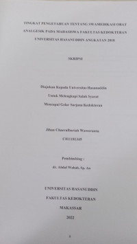 Image of Tingkat pengetahuan tentang swamedikasi obat analgesik pada mahasiswa FK Unhas angkatan 2018