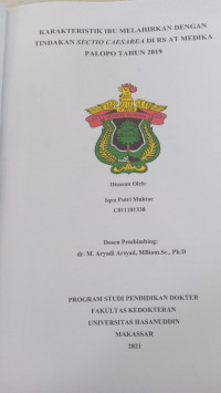 Image of Karakteristik ibu melahirkan dengan tindakan sectio caesarea di RS AT medika P alopo tahun 2019