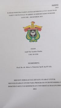 Image of Karakteristik pasien osteoarthritis lutut di RSUP WS periode Januari-desember 2021