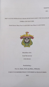 Image of Prevalensi operasi katarak di RSUD Timika 2019 dan 2020 (studi kasus masa non covid 19/2019 dan masa covid19/2020)