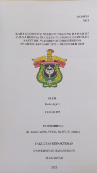 Image of Karakteristik nyeri punggung bawah ET causa hernia nucleus pulposus di RS DRWS periode januari 2020-Desember 2020