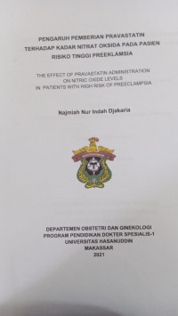 Image of Pengaruh pemberian pravastatin terhadap kadar nitrat oksida pada pasien risiko tinggi preeklamsia+