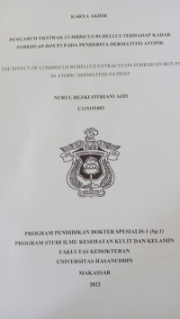 Image of pengaruh ekstrak lumbricus rubelltus terhadap kadar forkhead box P3 pada penderita dermatitis atopik