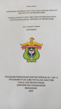 Image of Hubungan ekspresi CDK1 dan CDK4 dengan derajat histopatologi meningioma