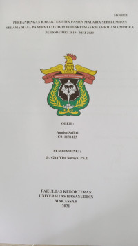 Image of Perbandingan karakteristik pasien malaria sebelum dan selama masa pandemi covid-19 di puskesmas kwamkilama mimika periode Mei 2019-Mei 2020