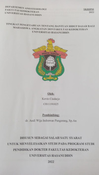 Image of Tingkat pengetahuan tentang bantuan hidup dasar bagi mahasiswa angkatan 2019 fakultas kedokteran Universitas Hasanuddin