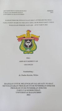 Image of Karakteristik penggunaan obat antidiabetik oral pada pasien diabetes melitus tipe 2 di rumah sakit Unhas makassar periode januari - Juni tahun 2021