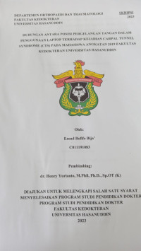 Image of Hubungan antara posisi pergelangan tangan dalam penggunaan laptop terhadap kejadian carpal tunnel syndrome (CTS) pada mahasiswa angkatan 2019 fakultas Kedokteran Universitas Hasanuddin