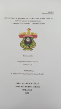 Image of Karakteristik apendisitis akut pasien bedah anak di RSUp Wahidin Sudirohusodo periode januari 2018-Desember 2020