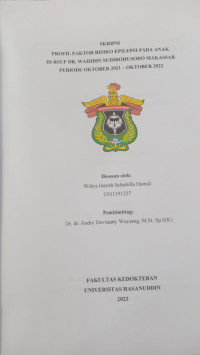 Image of Profil faktor risiko epilepsi pada anak di RSUP DR. Wahidin Sudirohusodo Makassar periode Oktober 2021-Oktober 2022