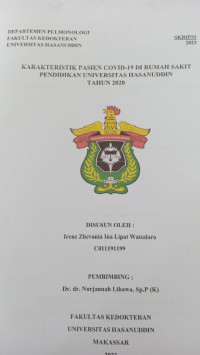 Image of Karakteristik pasien covid-19 di rumah sakit pendidikan universitas Hasanuddin tahun 2020