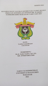 Image of Kejadian batu saluran kemih pada pasien benign prostate hyperplasia di RSUP DR. Wahidin Sudirohusodo Makassar tahun 2019-2021