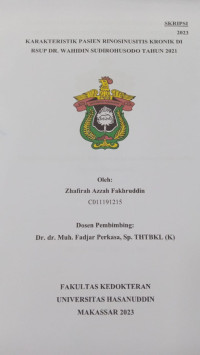 Image of Karakteristik pasien rinosinusitis kronik di RSUP DR. Wahidin Sudirohusodo tahun 2021