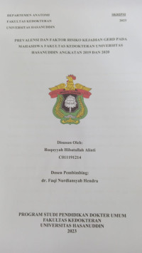 Image of Prevalensi dan faktor resiko kejadian gerd pada mahasiswa fakultas kedokteran Universitas Hasanuddin angkatan 2019 dan 2020