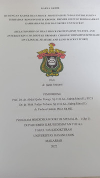 Image of Hubungan kadar heat shock protein (HSP) 70 dan interleukin 6 terhadap rinosinusitis kronik primer diffuse berdasarkan gambaran klinis dan skor lund mackay