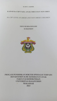 Image of Kadar hs-CRP pada anak obes dan non obes