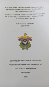 Image of Pengaruh terapi aspirin terhadap kadar hepatocyte nuclear factor 1 alpha pada wanita hamil dengan faktor risiko preeklamsia