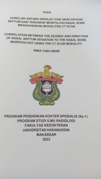Image of Korelasi antara derajat dan arah deviasi septum nasi terhadap morfologi nasal bone menggunakan modalitas CT scan
