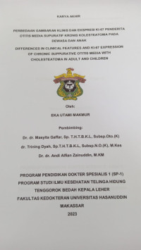 Image of Perbedaan gambaran klinis dan ekspresi KI-67 penderita otitis media supuratif kronis kolesteatoma pada dewasa dan anak
