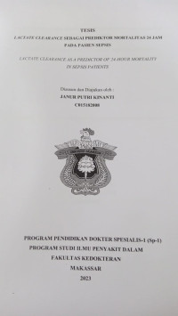 Image of Lactate clearance sebagai prediktor mortalitas 24 jam pada pasien sepsis
