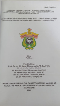 Image of Penilaian parameter right ventricle free wall longitudinal strain (RVFWLS) pada pasien kanker yang menjalani kemoterapi